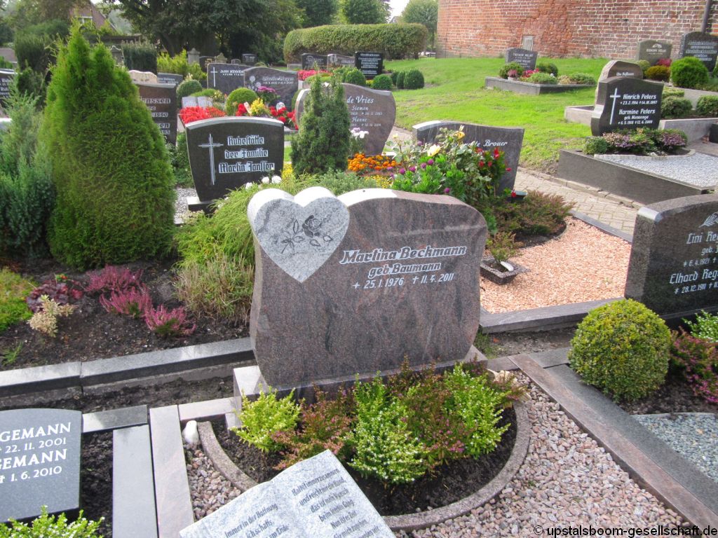 Grab von Martina Beckmann (geb. Baumann) Friedhof Osteel